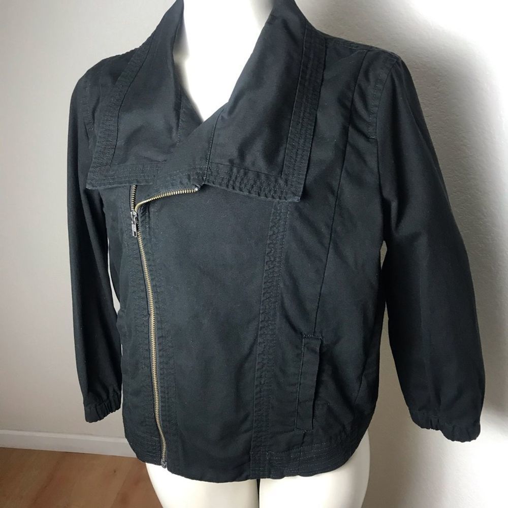 Hurley Women’s Moto Jacket Black ZIP 100% Cotton